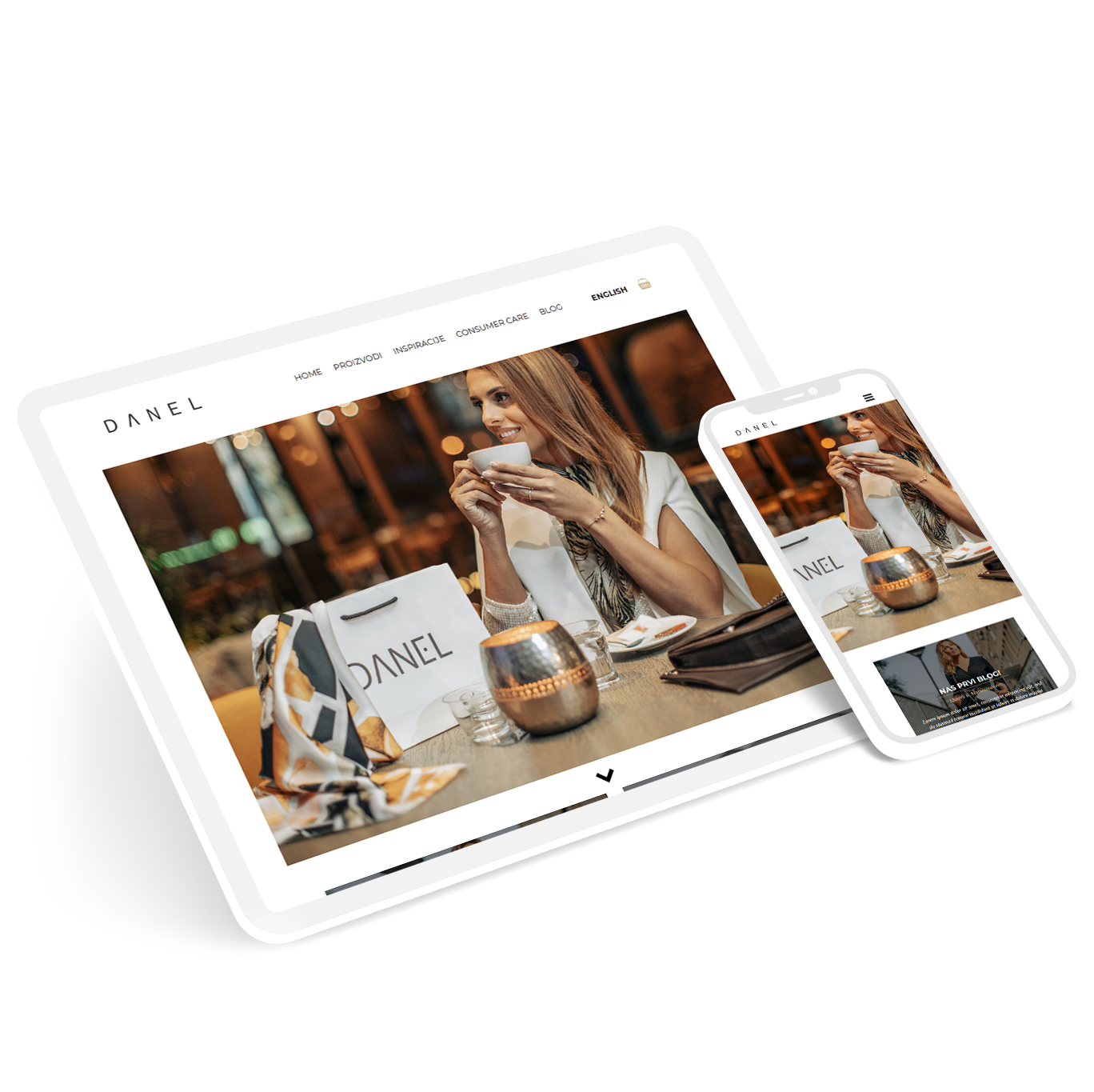 Danel website on iPad and mobile